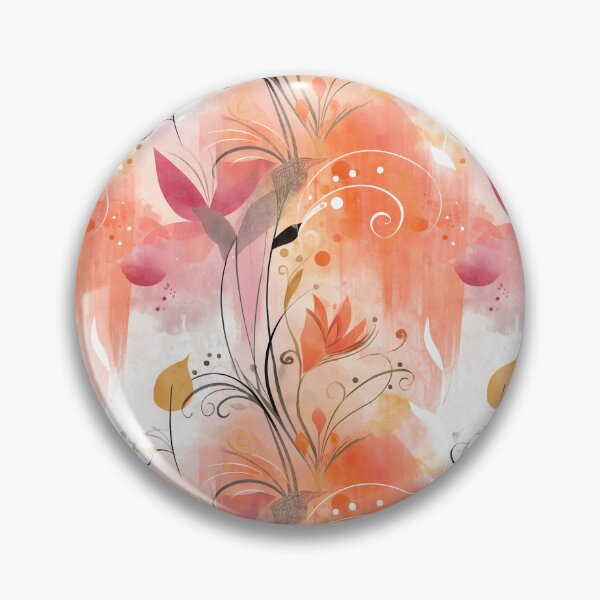 Item preview, Sunset Whispers – Bold Coral Bloom with Golden Spirals and Linear Accents designed and sold by Moisky Patterns.