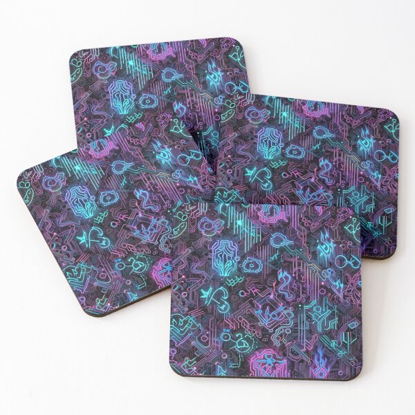 Item preview, Vivid Abstract Neon Circuit Pattern With Futuristic Glowing Shapes designed and sold by CoolPixels.