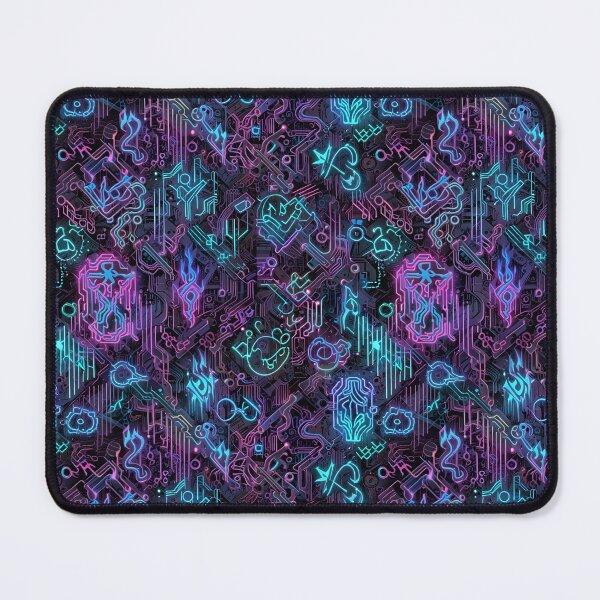 Item preview, Vivid Abstract Neon Circuit Pattern With Futuristic Glowing Shapes designed and sold by CoolPixels.