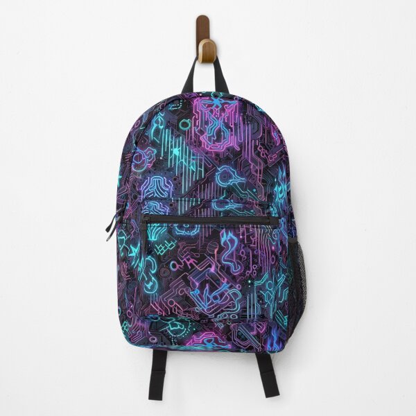 Item preview, Vivid Abstract Neon Circuit Pattern With Futuristic Glowing Shapes designed and sold by CoolPixels.