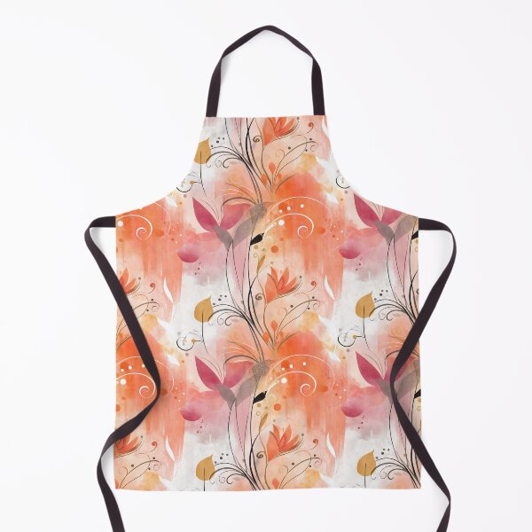 Item preview, Sunset Whispers – Bold Coral Bloom with Golden Spirals and Linear Accents designed and sold by Moisky Patterns.