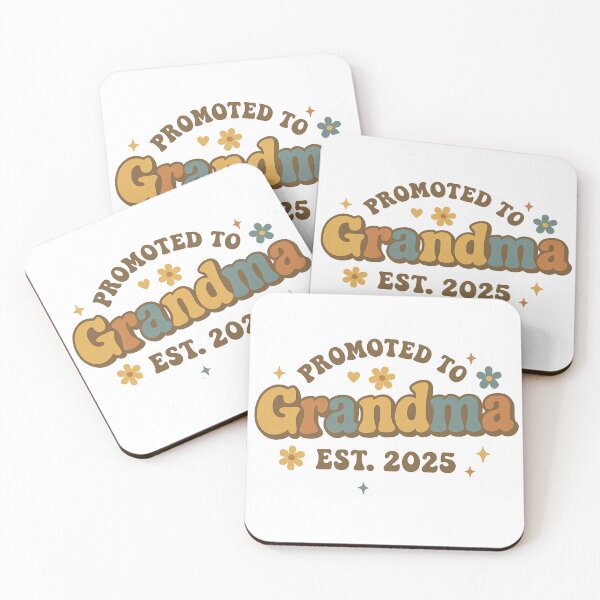 Item preview, Promoted to Grandma Est. 2025 – Retro Groovy Flowers Design designed and sold by Luxe & Lovely Finds.