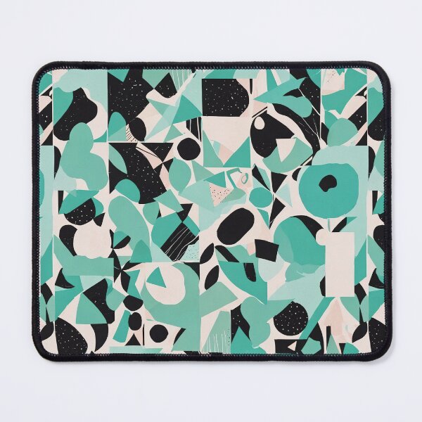 Item preview, Abstract Geometric Pattern with Vibrant Turquoise and Black Elements designed and sold by CoolPixels.