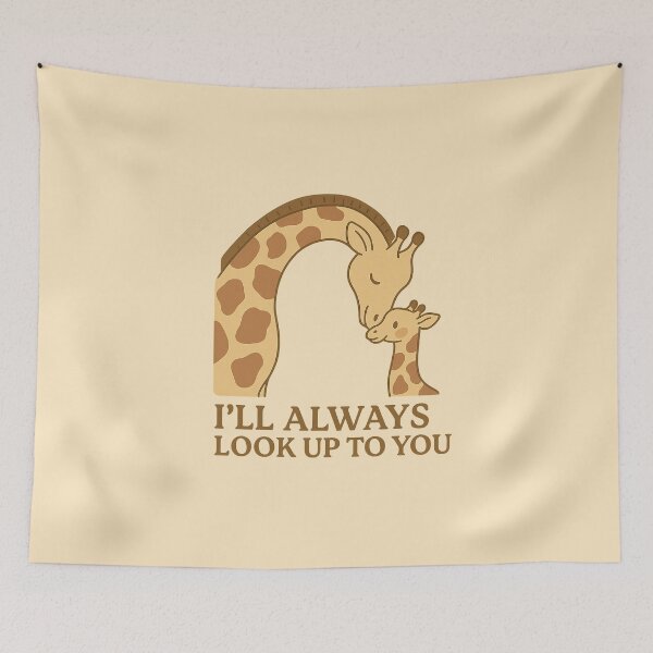 Item preview, I’ll Always Look Up to You – Sweet Giraffe Mom & Calf Illustration designed and sold by Bratak.