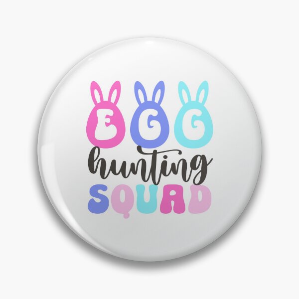 Item preview, Pegatina de la misión de caza de huevos en tonos pastel con orejas de conejo y tipografía adorable designed and sold by BubiStudio.