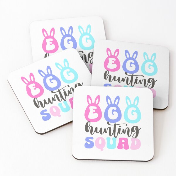 Item preview, Pastel Egg Hunting Squad Sticker with Bunny Ears and Cute Typography designed and sold by BubiStudio.