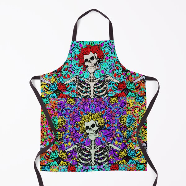 Item preview, Set of 4 Psychedelic colourful Grateful day of the dead roses skeleton  designed and sold by Kludoman.