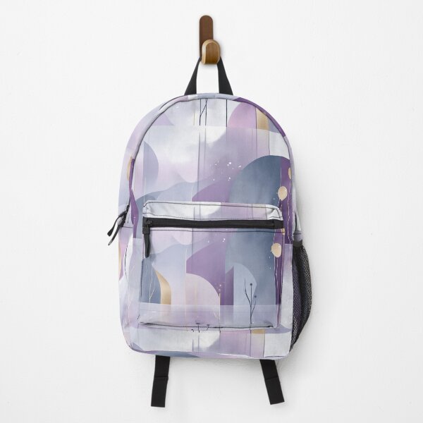 Item preview, Celestial Garden – Mauve and Gold Geometric Landscape with Floral Stems designed and sold by Moisky Patterns.