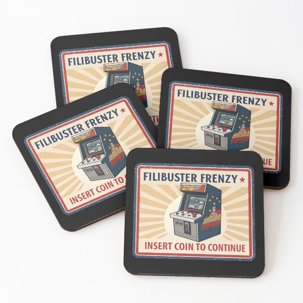 Item preview, Filibuster Frenzy: Insert Coin to Continue Retro Game Tee designed and sold by Lucky Dog Merch.