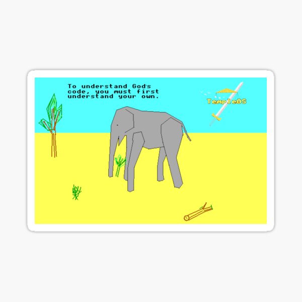 Item preview, TempleOS Elephant designed and sold by sneakiestsquid0.