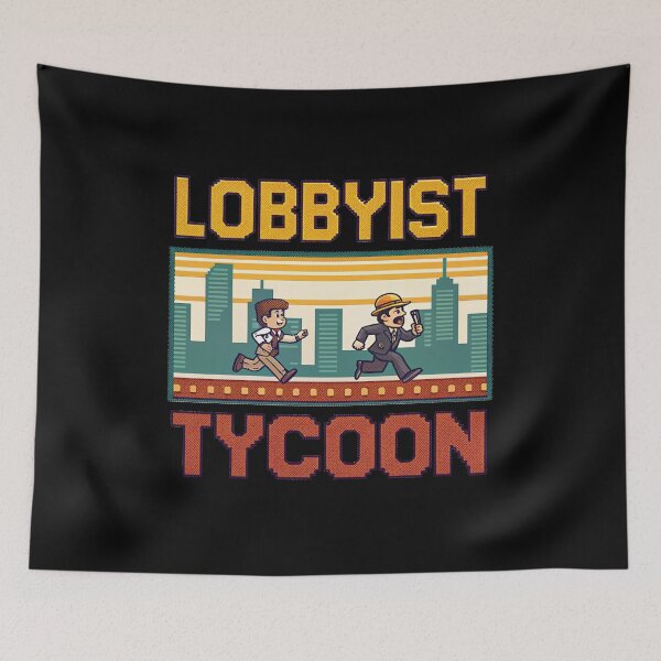 Item preview, Lobbyist Tycoon Retro Strategy Game Tee designed and sold by Lucky Dog Merch.