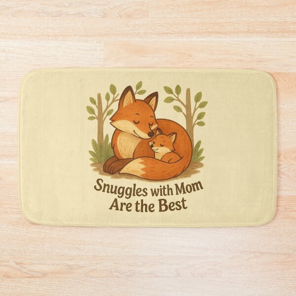 Item preview, Snuggles with Mom Are the Best – Curled Up Fox Mom and Kit Design designed and sold by Bratak.