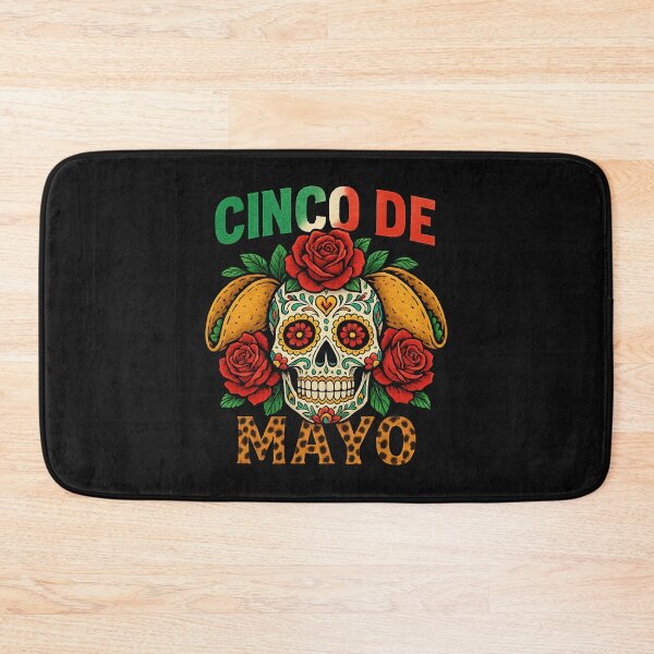 Item preview, Cinco de Mayo Green Sugar Skull Tacos Red Roses Fiesta designed and sold by Alex Songs.