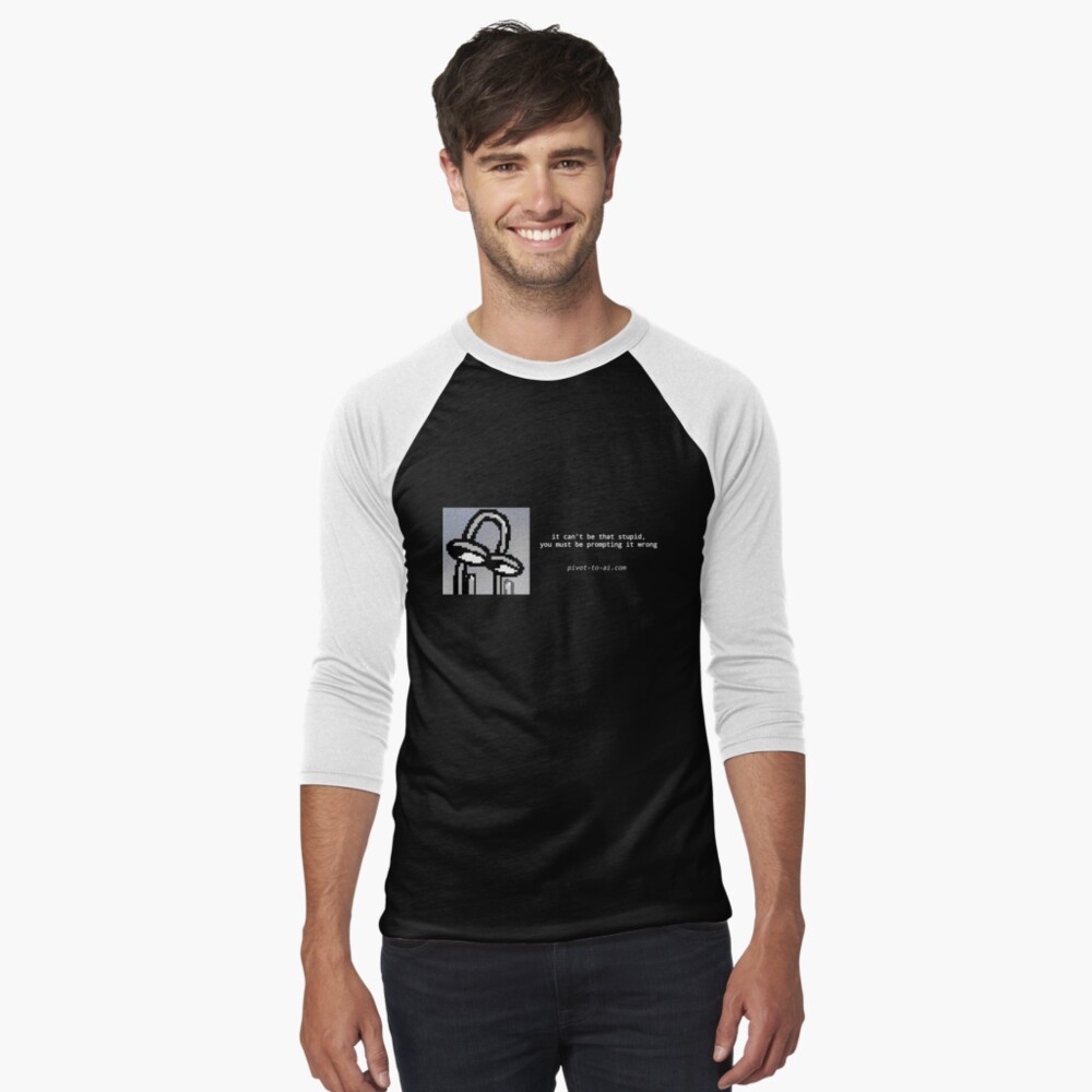 Item preview, Baseball ¾ Sleeve T-Shirt designed and sold by pivot-to-ai.