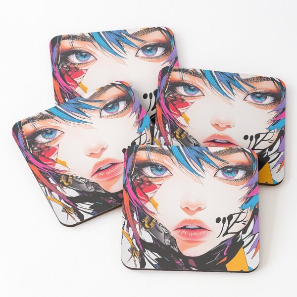 Item preview, Colorful Anime Girl With Tattooed Neck Details designed and sold by Piotrek0001.