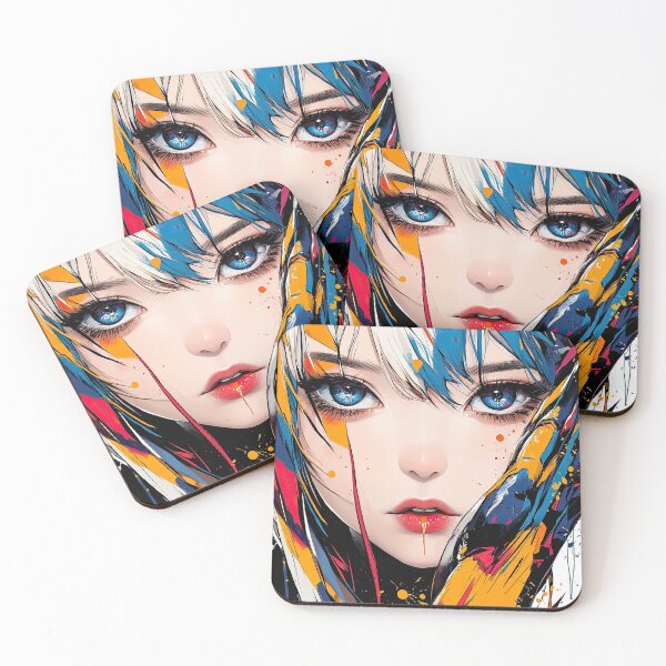 Item preview, Manga Aesthetic Girl Among Painted Urban Noise designed and sold by Piotrek0001.