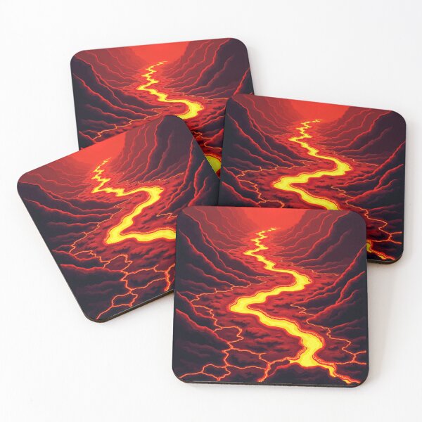 Item preview, Active Lava Flow – Molten Earth in Motion Volcano background nature  designed and sold by SkeletonsDanger.