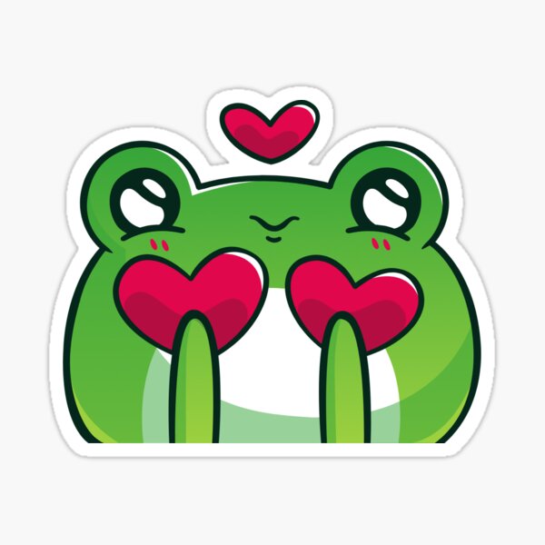 Item preview, Kawaii Frog with Hearts – Cute Love Frog PNG Sticker designed and sold by modyrn.
