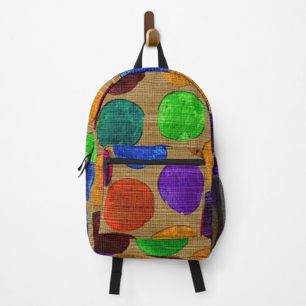 Item preview, Colorful Textured Polka Dots on Burlap designed and sold by SylvieVibes.