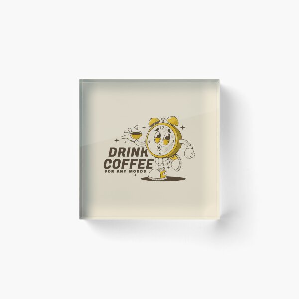Item preview, Alarm clock character holding a coffee cup designed and sold by adipra.
