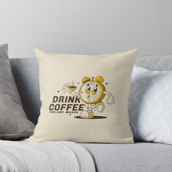 Item preview, Alarm clock character holding a coffee cup designed and sold by adipra.