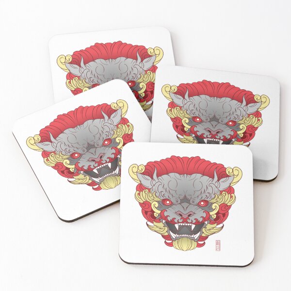 Item preview, Chinese Guardian Lion Design | Tang-Style Foo Dog Illustration | Mythical Beast Clothing & Accessories | Handcrafted Asian Cultural Fashion designed and sold by Tattooist800.