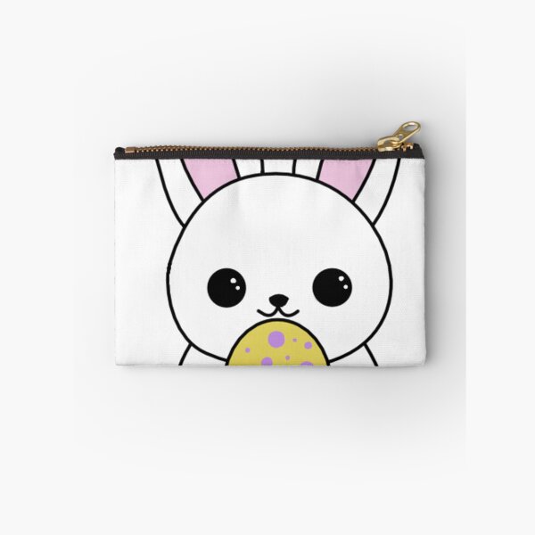 Item preview, Cute Bunny Holding Dotted Egg designed and sold by EggyDigitalArt.