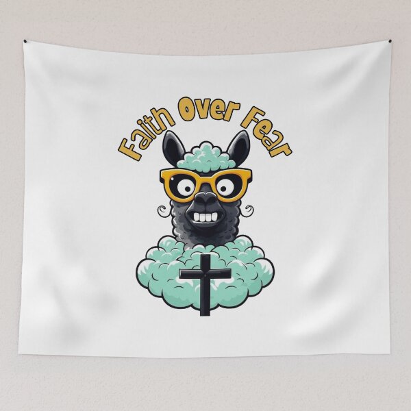 Item preview, Faith Over Fear – Funky Sheep Style designed and sold by ZerotwoStudio.