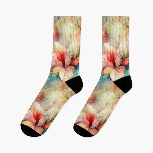 Item preview, Elegant Floral Glass Effect Seamless Pattern Fire and Ice designed and sold by SylvieVibes.