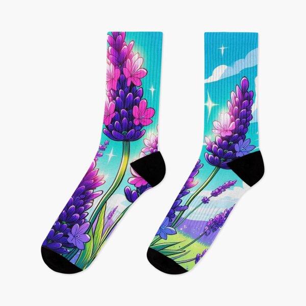 Item preview, Whimsical Lavender Flower Comic Design for Plant Lovers – Stylish AI Art for Clothing & Accessories designed and sold by knalpot-design.