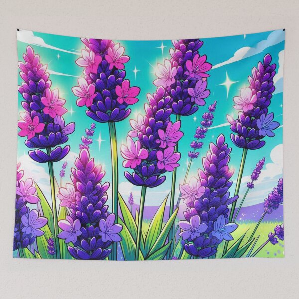 Item preview, Whimsical Lavender Flower Comic Design for Plant Lovers – Stylish AI Art for Clothing & Accessories designed and sold by knalpot-design.