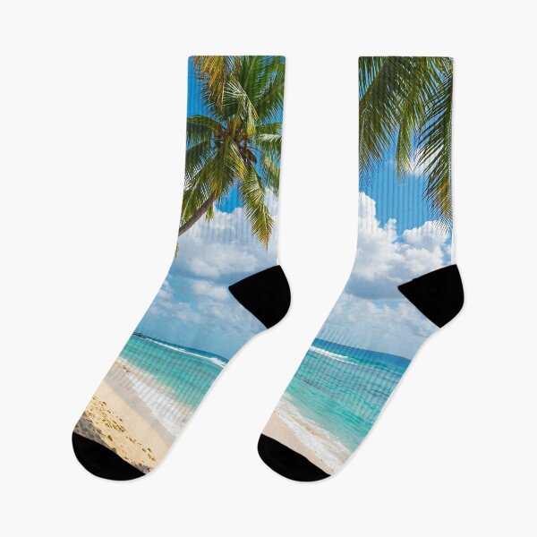 Item preview, Tropical Beach with Palm Trees and Waves designed and sold by javastocks.
