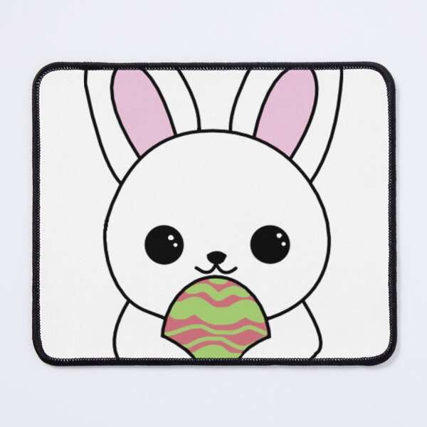 Item preview, Cute Bunny Holding Wavy Striped Egg designed and sold by EggyDigitalArt.