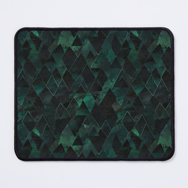 Item preview, Abstract Dark Green Tile Pattern with Geometric Shapes and Textures designed and sold by CoolPixels.