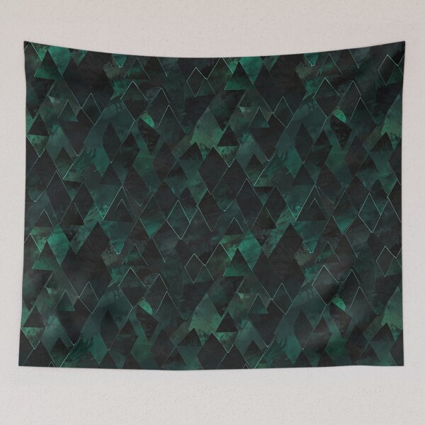 Item preview, Abstract Dark Green Tile Pattern with Geometric Shapes and Textures designed and sold by CoolPixels.