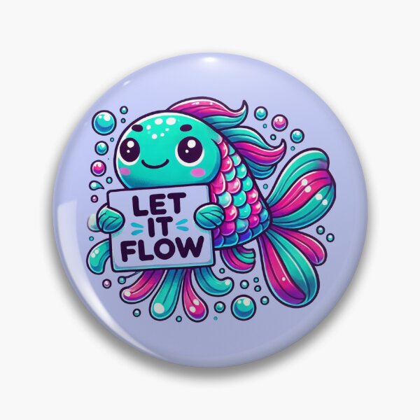Item preview, Cute Fish Sticker Design- Let It Flow designed and sold by callmegizy.