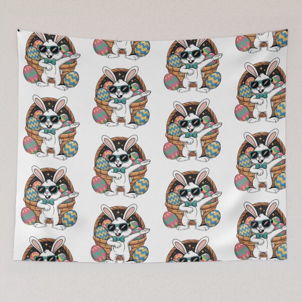 Item preview, funny easter cute bunny with sunglasses and a basket of eggs,Happy Easter,Easter Humor,Easter Day,funny easter design designed and sold by Expressions-Sel.