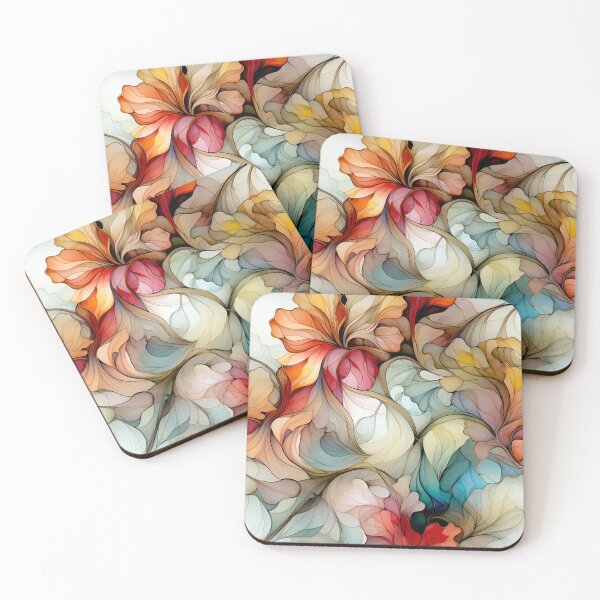 Item preview, Elegant Floral Glass Effect Seamless Pattern Fire and Ice designed and sold by SylvieVibes.