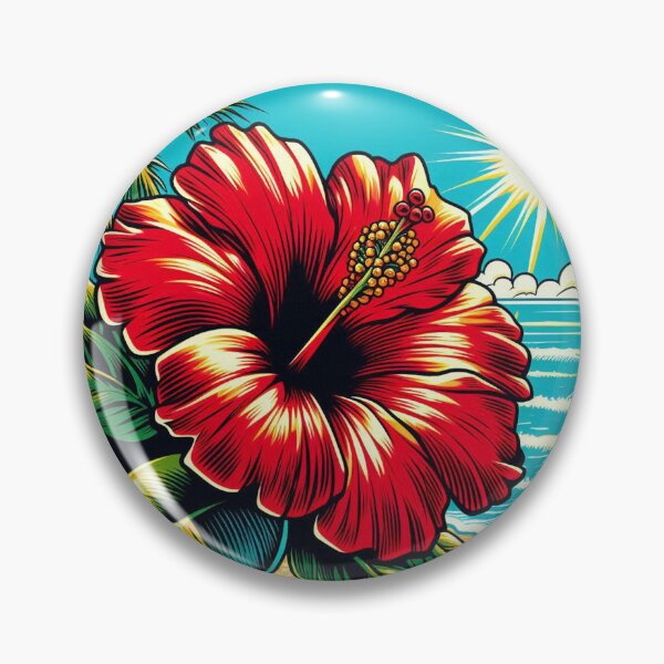 Item preview, Elegant Comic Style Hibiskus Flower Illustration – Vibrant AI Art for Clothing & Accessories, Perfect for Nature Lovers designed and sold by knalpot-design.