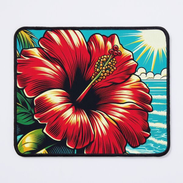 Item preview, Elegant Comic Style Hibiskus Flower Illustration – Vibrant AI Art for Clothing & Accessories, Perfect for Nature Lovers designed and sold by knalpot-design.