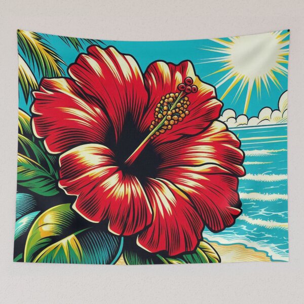 Item preview, Elegant Comic Style Hibiskus Flower Illustration – Vibrant AI Art for Clothing & Accessories, Perfect for Nature Lovers designed and sold by knalpot-design.