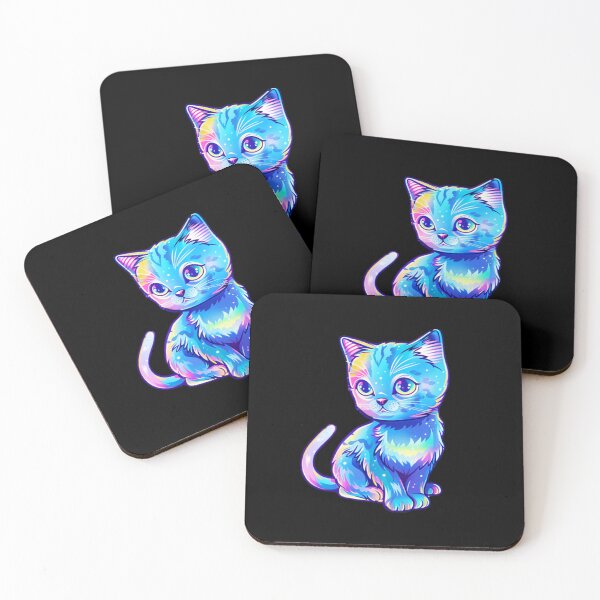 Item preview, Galaxy Neon Cat Sticker designed and sold by FlawlessDraft.