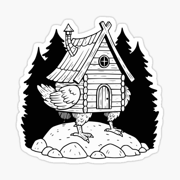 Item preview, Baba Yaga Hut with Chicken Legs Slavic Folklore Art - Baba Jaga designed and sold by SlavicFolk.