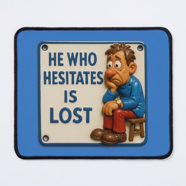 Item preview, Hesitation costs – A determined message designed and sold by Girih.