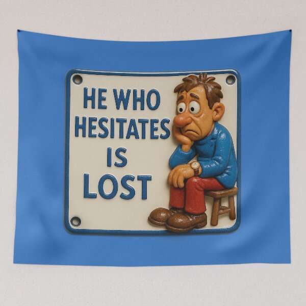 Item preview, Hesitation costs – A determined message designed and sold by Girih.
