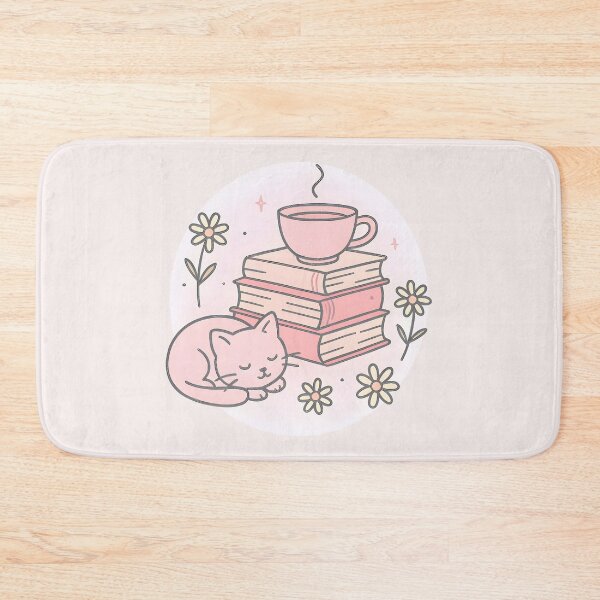 Item preview, Pink Books Cat Tea  designed and sold by HowToCanadian.