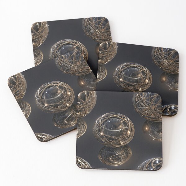 Item preview, Abstract Spheres With Metallic Structures and Reflections designed and sold by CoolPixels.