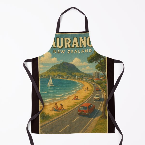 Item preview, Tauranga Beach Road Scene – Retro New Zealand Coastal Drive designed and sold by Places On Earth.