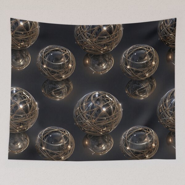 Item preview, Abstract Spheres With Metallic Structures and Reflections designed and sold by CoolPixels.