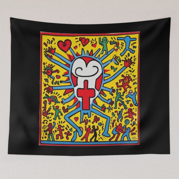 Item preview, "Vibrant Rhythm: A Pop Art Ode to Keith Haring" designed and sold by Artisticanvas.